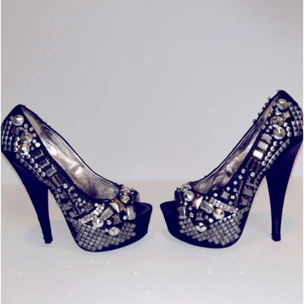 Wild Pair black WP Glamm studded heels